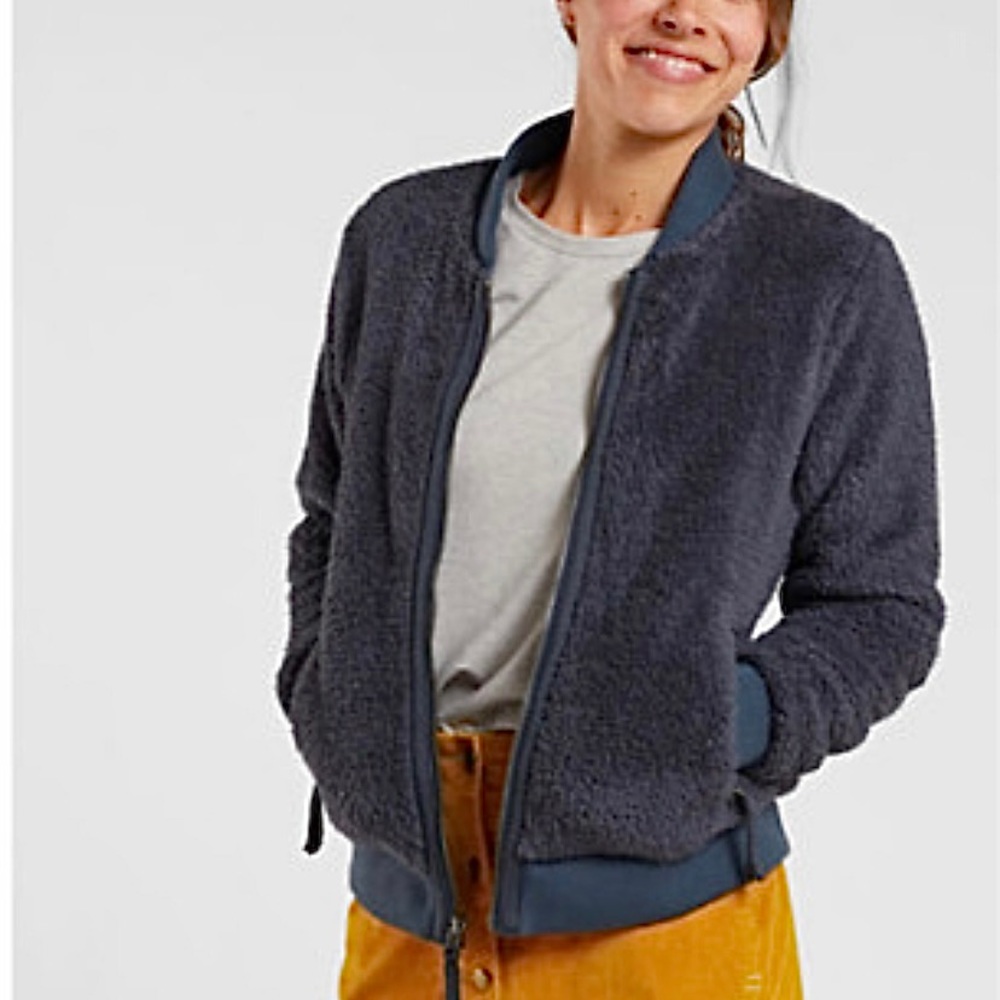 Patagonia Los Gatos Teddy Bomber Jacket in Smolder Blue